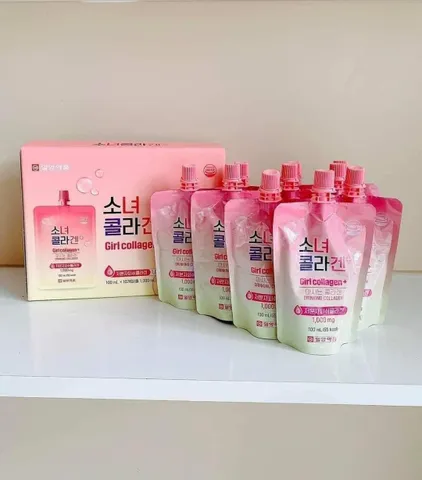 Nước Uống Collagen Girl Collagen+ Hàn Quốc Dạng Túi 100ml x 10 Túi - Giúp Đẹp Da, Trẻ Hóa, Chống Lão Hóa, Tăng Cường Độ Đàn Hồi