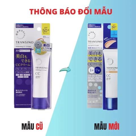 Kem Chống Nắng Dưỡng Trắng Transino Tone Up CC Cream 30G - Chống Nắng SPF 50+ PA++++, Che Khuyết Điểm, Trang Điểm Tự Nhiên Nhật Bản