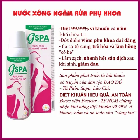 Nước Xông Ngâm Rửa Phụ Khoa GSPA 250ml - Dung Dịch Vệ Sinh Phụ Nữ Từ Thảo Mộc Thiên Nhiên, Giúp Khắc Phục Vấn Đề Phụ Khoa