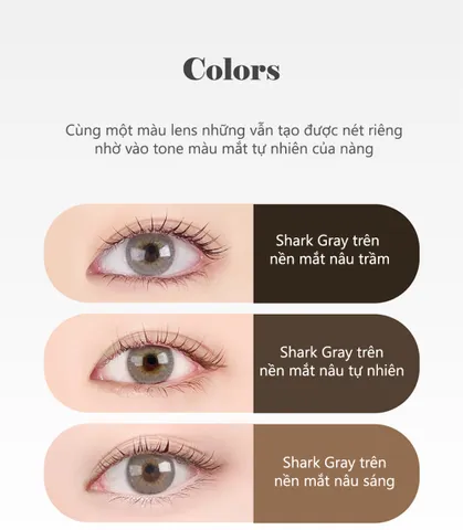 Kính Áp Tròng Eyesm Shark Gray - Lens Màu Xám Tây Cao Cấp Hàn Quốc, Hỗ Trợ Cận Thị 0-8 Độ, Bảo Vệ Mắt Chống UV