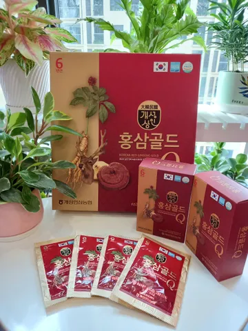 Nước Hồng Sâm Nhung Hươu Linh Chi Gold Q Hàn Quốc 30 Gói x 50ml - Tăng Cường Sức Khỏe, Hỗ Trợ Tiêu Hóa, Giải Tỏa Căng Thẳng