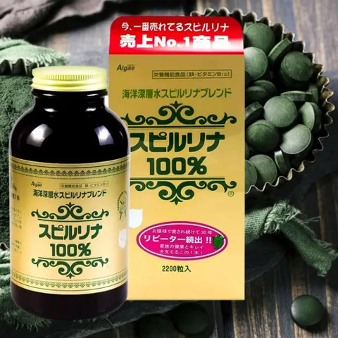 Viên Uống Tảo Xoắn Spirulina Nhật Bản 2200 Viên - Hỗ Trợ Sức Khỏe, Tiêu Hóa, Làm Đẹp Da, Dinh Dưỡng Thiết Yếu