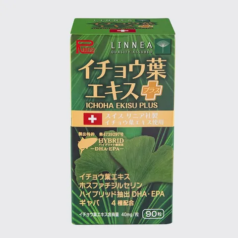 Viên uống bổ não Ichoha Ekisu Plus - Tăng cường trí nhớ và tuần hoàn não với chiết xuất bạch quả và DHA/EPA - 90 viên bổ sung dinh dưỡng thông minh