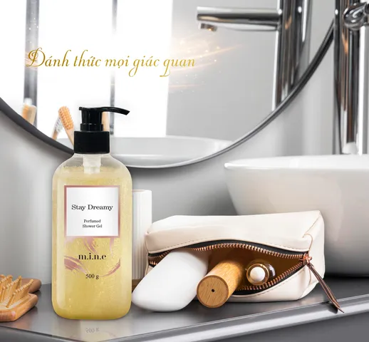 Gel Tắm Mine Stay Dreamy 500g - Sữa Tắm Hương Nước Hoa Cao Cấp, Chăm Sóc Da Mịn Màng Với Saffron và Niacinamide