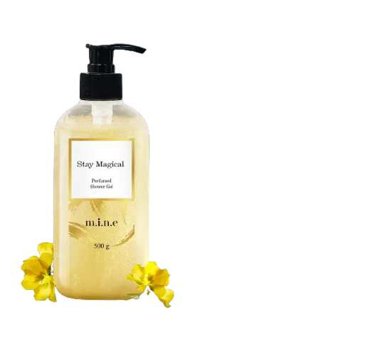 Gel Tắm Cao Cấp Mine Stay Magical 500g - Hương Nước Hoa Quyến Rũ, Dưỡng Sạch Sâu và Giúp Da Trắng Sáng Từ Niacinamide