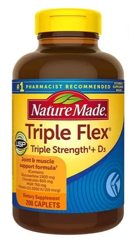 Viên Uống hỗ trợ Xương Khớp Triple Flex Nature Made 200 Viên - Giúp Tăng Cường Linh Hoạt và Đau Khớp, Mỹ