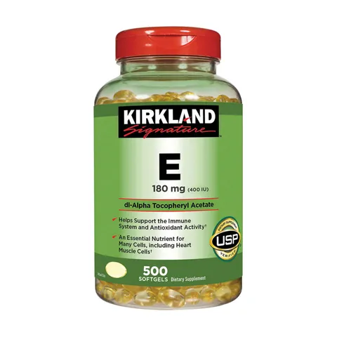 Viên uống Vitamin E Kirkland Signature 400IU Mỹ - Hỗ trợ làm đẹp da, giảm nếp nhăn, 500 viên chống lão hóa