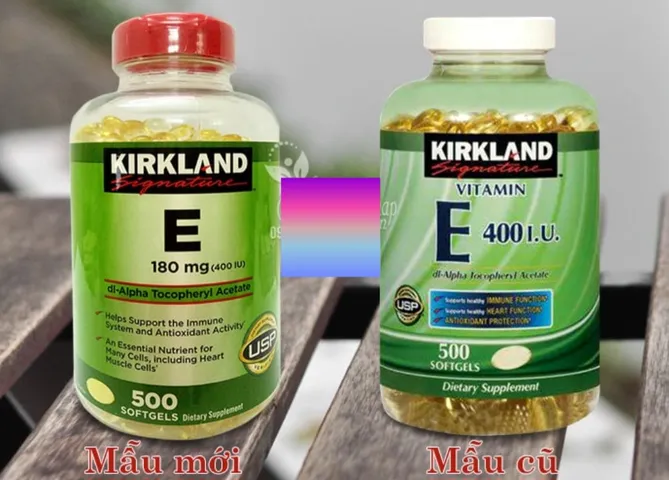 Viên uống Vitamin E Kirkland Signature 400IU Mỹ - Hỗ trợ làm đẹp da, giảm nếp nhăn, 500 viên chống lão hóa