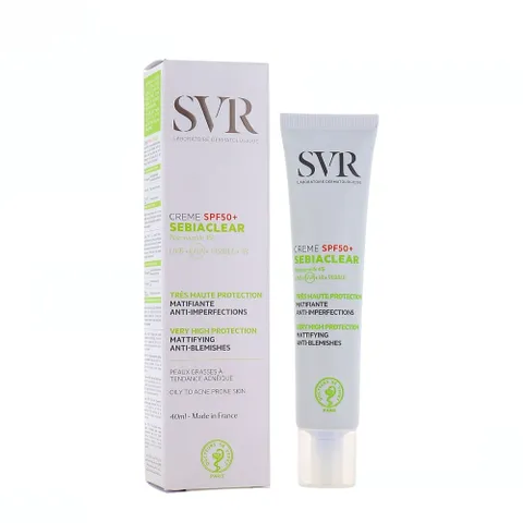 Kem Chống Nắng SVR Sebiaclear SPF50 - Giảm Mụn & Chăm Sóc Da Mặt, Dành Cho Da Nhờn Nhạy Cảm, 40mL