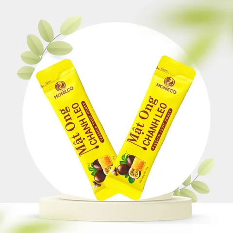 Mật Ong Chanh Leo HONECO - Thức Uống Tươi Mát và Bổ Dưỡng, Hộp 15 Gói Stick Tiện Lợi, OCOP 4 Sao Việt Nam