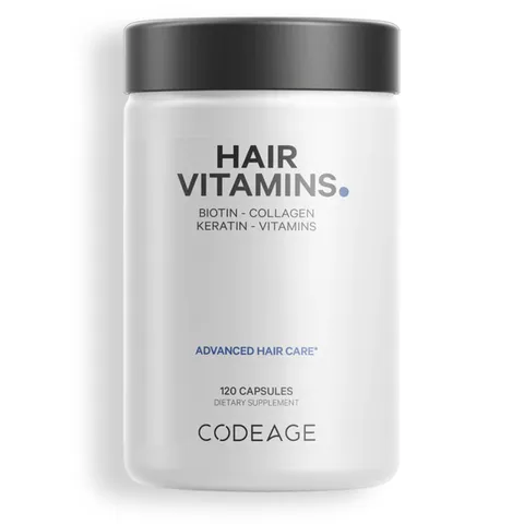 Viên Uống Hỗ Trợ Mọc Tóc Codeage - 120 Viên Vitamin Dưỡng Tóc Chống Rụng, Non-GMO, Không Gluten, Sản Xuất Tại Mỹ
