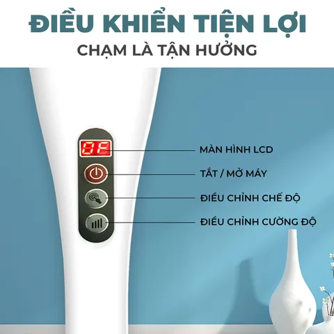 Máy Massage Cầm Tay Pin Sạc Okachi JP-650E - Massage Chuyên Nghiệp, Đèn Hồng Ngoại, 7 Đầu Massage Tối Ưu, Giảm Đau Căng Thẳng