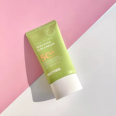 Kem Chống Nắng Rau Má Pretty Skin The Pure Jeju Cica Sun Cream SPF50+ PA++++ - Bảo Vệ Da, Cấp Ẩm, Chống Tia UVA/UVB, 50ml