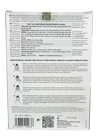 Mặt Nạ Dưỡng Ẩm MartiDerm The Originals 10 Miếng - Chứa Hyaluronic Acid & Coenzyme Q10 - Dành Cho Da Khô, Chống Lão Hóa