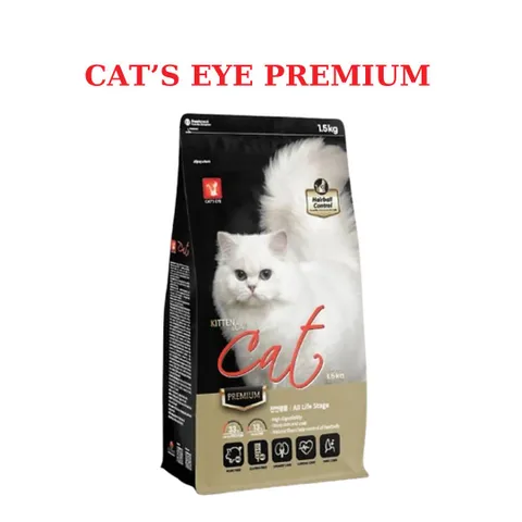Thức ăn mèo Cat's Eye Premium 1.5kg - Dinh dưỡng hoàn chỉnh, hỗ trợ sức khỏe cho mèo mọi lứa tuổi, giảm vấn đề tiết niệu và sức khỏe răng miệng.