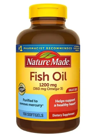 Viên uống Dầu Cá Omega 3 Nature Made Fish Oil 1200mg - 150 Viên Hỗ Trợ Tim Mạch, Tăng Cường Trí Nhớ, Mỹ