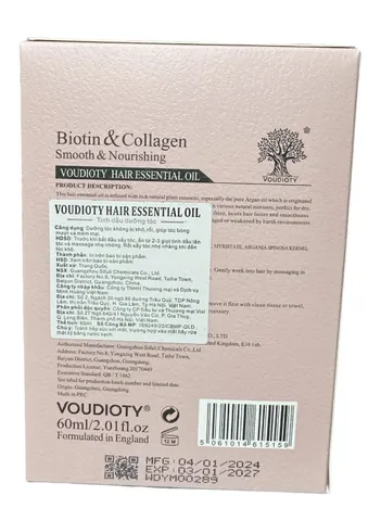 Tinh Dầu Dưỡng Tóc Phục Hồi Biotin & Collagen Hồng Pink 60ml - Nuôi Dưỡng Tóc Mềm Mượt, Bóng Khỏe
