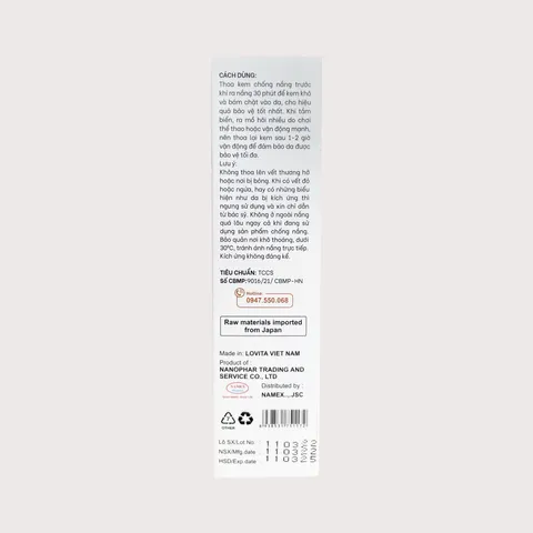 Kem Chống Nắng Nanophy Desun SPF 50+ Cho Da Mụn, Da Dầu - Bảo Vệ Tia UV, IR, HEV, Công Thức Không Dầu, 50ml Nhật Bản