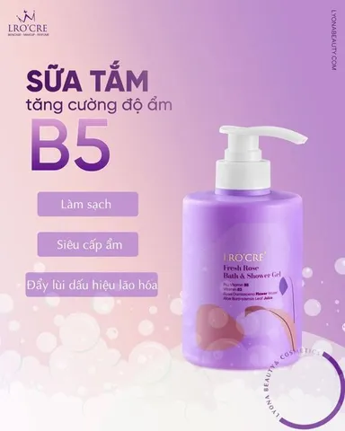 Sữa Tắm Nuôi Trắng Da Toàn Thân Lro'cre VIP - Dưỡng Sáng Mịn Da Từ Thiên Nhiên, Giúp Da Trắng Hồng - 400g