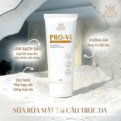 Sữa Rửa Mặt Pro-Vi Cleanser Foam - Sạch Da Mịn Màng, Dưỡng Ẩm Làn Da Tươi Sáng, Chứa Pro-Vitamin B5 Và Chiết Xuất Tự Nhiên