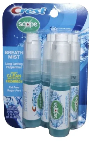 Nước Xịt Thơm Miệng Crest Scope 7ml - Combo 4 Chai Giúp Hơi Thở Thơm Mát, Hỗ Trợ Sức Khỏe Răng Miệng