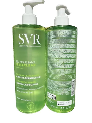 Gel Rửa Mặt SVR Sebiaclear 200ml - Dành Cho Da Dầu Nhạy Cảm, Làm Sạch Dịu Nhẹ, Giúp Kiềm Dầu, Pháp