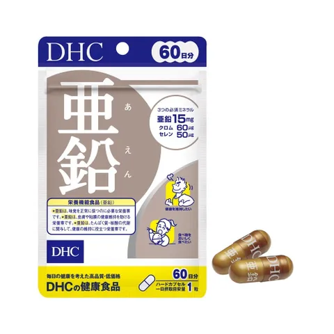 Viên uống bổ sung Kẽm DHC Zinc 60 ngày - Hỗ trợ sức khỏe da và tóc - Sản phẩm từ Nhật Bản, 60 viên