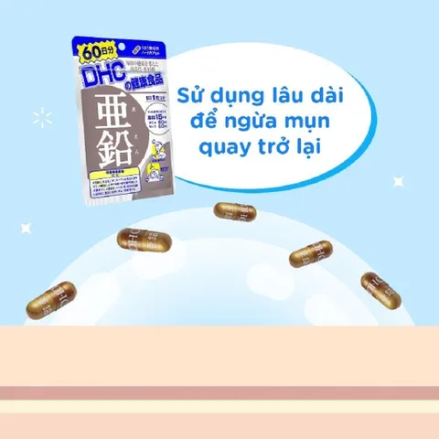 Viên uống bổ sung Kẽm DHC Zinc 60 ngày - Hỗ trợ sức khỏe da và tóc - Sản phẩm từ Nhật Bản, 60 viên