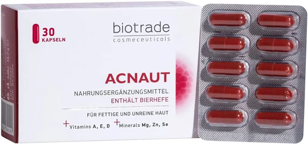 Viên Uống Ngừa Mụn Kiềm Dầu Biotrade Acnaut - Thực Phẩm Chức Năng Cho Da Sạch Mụn, Phục Hồi Da Khỏe Mạnh