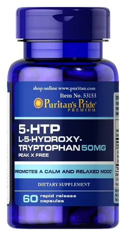 Viên uống Hỗ Trợ Giấc Ngủ 5-HTP Puritan's Pride 50mg - Giảm Stress, Căng Thẳng, 60 Viên Mỹ
