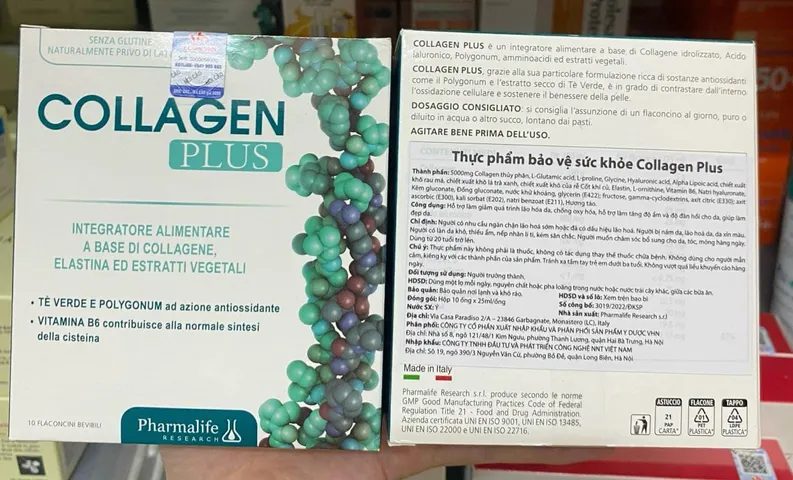 Collagen Plus Pharmalife Dạng Thủy Phân - Nước Uống Chống Lão Hóa Da, Cung Cấp Độ Ẩm, Trẻ Hóa Da (10 Ống x 25ml)