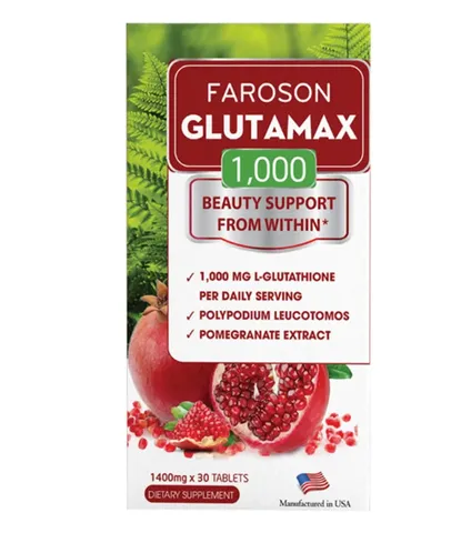 Viên uống trắng da Faroson Glutamax 1000 - Giảm nám, Chống nắng, L-Glutathione 1000mg, Vitamin C, Mỹ - Đẹp da, Khỏe mạnh