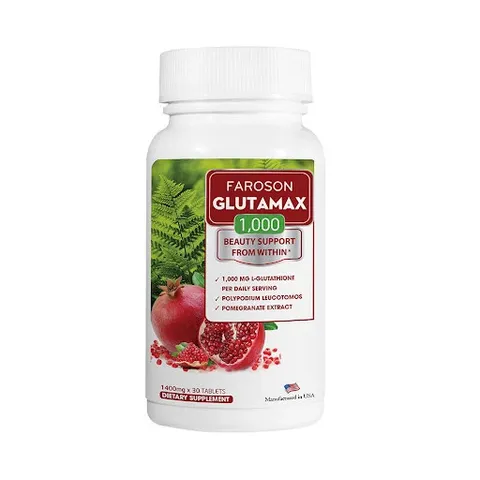 Viên uống trắng da Faroson Glutamax 1000 - Giảm nám, Chống nắng, L-Glutathione 1000mg, Vitamin C, Mỹ - Đẹp da, Khỏe mạnh