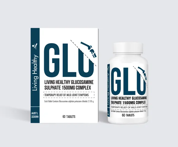 Viên uống bổ sung sụn khớp Living Healthy Glucosamine 1500mg - Hỗ trợ sức khỏe khớp, 60 viên, Xuất xứ Úc, Dành cho người lớn tuổi và vận động viên