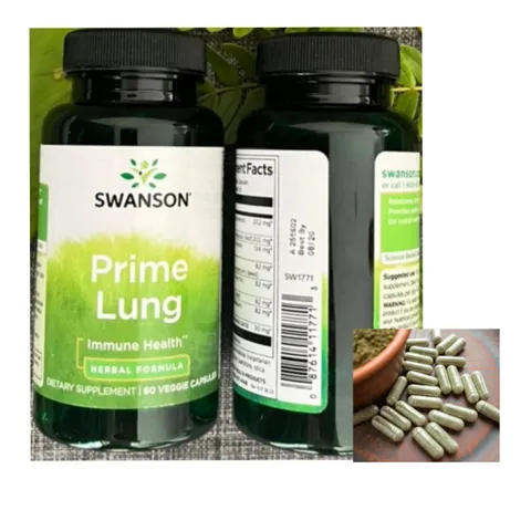 Viên uống bổ phổi giải độc Swanson Prime Lung 60 viên - Hỗ trợ sức khỏe phổi, giảm ho, chống oxy hóa, an toàn cho người lớn