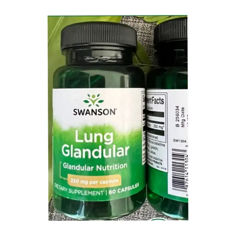 Viên Uống Bổ Phổi Swanson Lung Glandular 250mg 60 Viên - Hỗ Trợ Sức Khỏe Phổi, Giảm Viêm, Thích Hợp Cho Người Hút Thuốc, Chất Lượng Mỹ