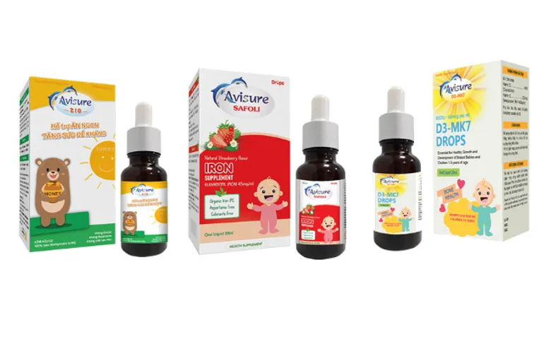 Bộ Ba Vitamin D3K2 Avisure D3MK7 & Safoli Drop & Zio - Bổ Sung Sắt Kẽm Hữu Cơ Tự Nhiên Cho Bé Từ 6 Tháng Tuổi