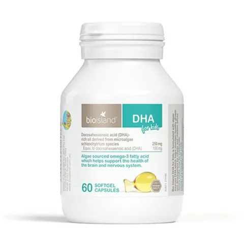 Viên uống DHA cho trẻ Bioisland 60 viên nhập chính ngạch - Hỗ trợ sức khỏe não bộ và thị lực, thực phẩm chức năng cho bé từ 4 tuần tuổi trở lên