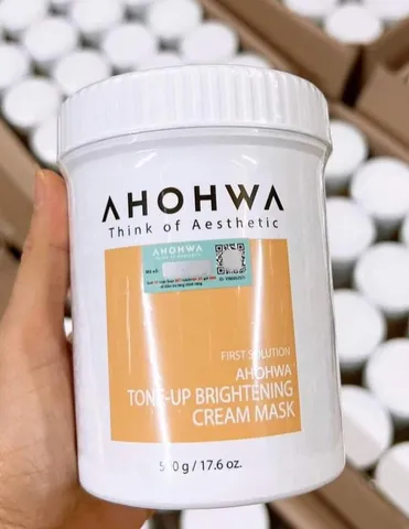 Mặt Nạ Kem Ủ Trắng Ahohwa Tone-Up Brightening Cream Mask 500g - Giúp Da Trắng Sáng, Cải Thiện Nám, Chống Oxy Hóa