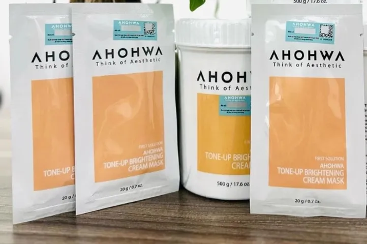Mặt Nạ Kem Ủ Trắng Ahohwa Tone-Up Brightening Cream Mask 500g - Giúp Da Trắng Sáng, Cải Thiện Nám, Chống Oxy Hóa