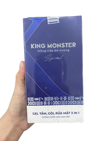 Sữa Tắm Gội 3in1 Hương Nước Hoa Nam Cao Cấp King Monster 350ml - Sạch Da, Giảm Gàu, Lưu Hương Suốt Ngày