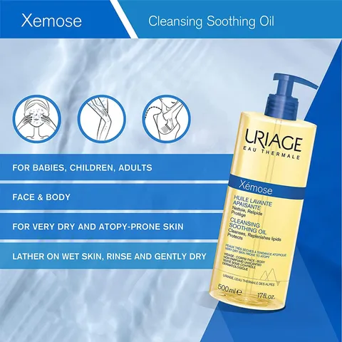 Dầu Tắm Uriage Xemose Cleansing Oil 200mL - Sản Phẩm Chăm Sóc Da Khô, Dưỡng Ẩm, Giảm Ngứa, Nhập Khẩu Từ Pháp
