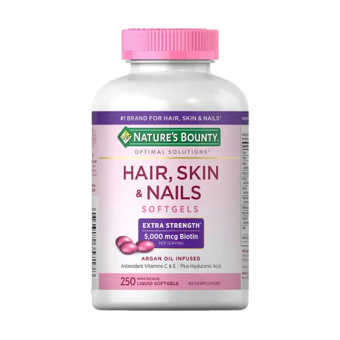 Viên Uống Làm Đẹp Da Tóc Móng Nature's Bounty Hair Skin & Nails 250 Viên - Tăng Cường Vitamin Chăm Sóc Sắc Đẹp Từ Bên Trong