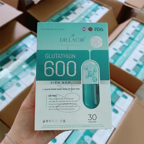Viên uống Glutathione 600mg Dr. Lacir - Hỗ trợ làm trắng da và giảm thâm nám hiệu quả từ Nhật Bản