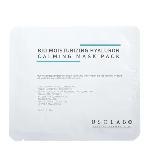 Mặt Nạ Cấp Nước Usolab Bio Moisturizing Hydrating Hyaluron - Giải Pháp Dưỡng Ẩm Tối Ưu Cho Da Khô, Lão Hóa, 10 Miếng