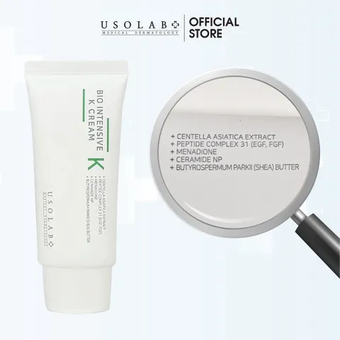 Kem Dưỡng Phục Hồi Usolab Bio Intensive K Cream 50ml - Dưỡng Ẩm, Phục Hồi Da Hư Tổn, Chống Lão Hóa, An Toàn Cho Da Nhạy Cảm