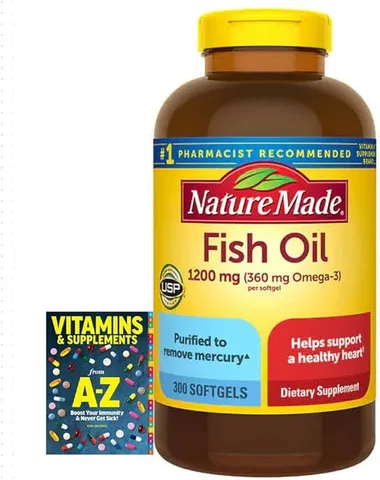 Viên Uống Dầu Cá Omega 3 Nature Made Fish Oil 1200mg 300 Viên - Hỗ Trợ Sức Khỏe Tim Mạch, Tăng Cường Sức Khỏe Tổng Thể