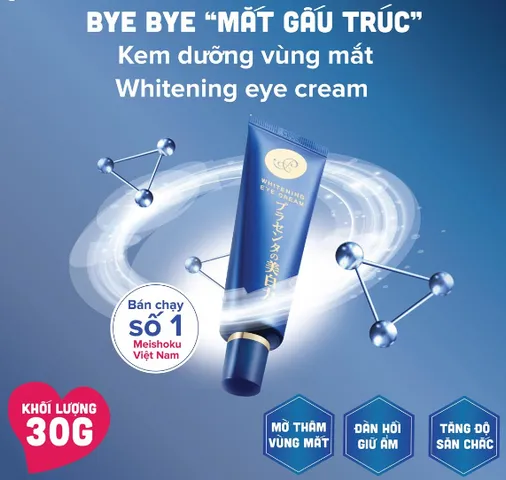 Kem Mắt Meishoku Whitening Eye Cream 30g - Xóa Nếp Nhăn, Thâm Quầng Mắt, Cải Thiện Làn Da, Chiết Xuất Nhau Thai Nhật Bản