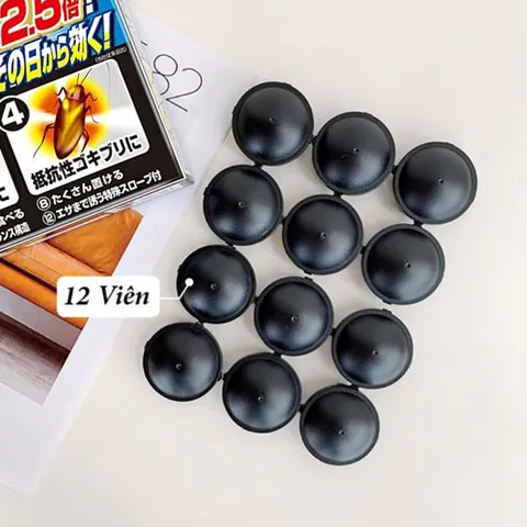 Viên diệt gián không mùi Nhật Bản - Hộp 12 viên hiệu quả cao, an toàn cho gia đình, tiêu diệt tận gốc gián và trứng ấu trùng