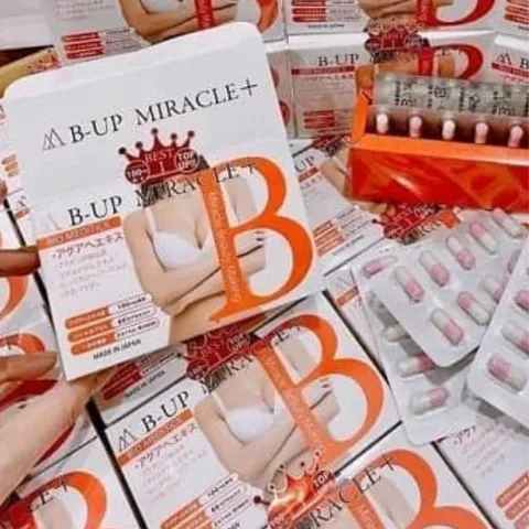 Viên Uống Nở Ngực Mông B-UP Miracle+ Nhật Bản - Tăng Cường Phát Triển Vòng 1 Vòng 3 Săn Chắc Tự Nhiên (Hộp 60 Viên)